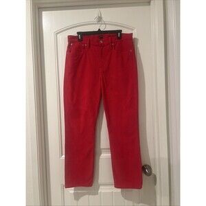 J. Crew Straight Leg High Rise Cropped Red Corduroy Pants Size 31